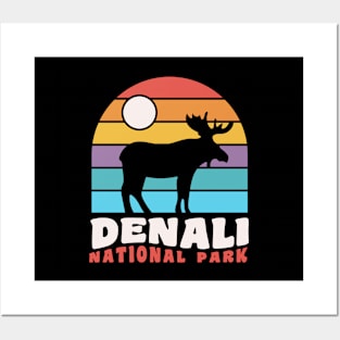 Denali National Park Moose Badge Posters and Art